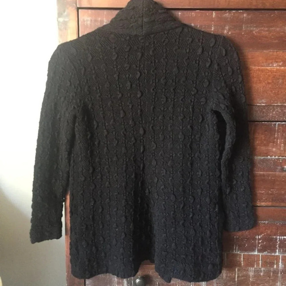 Three Dots Textured Drape Open Cardigan Sweater - Picture 4 of 6